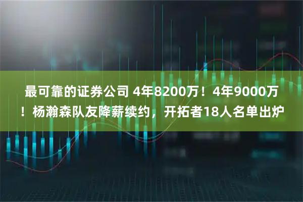 最可靠的证券公司 4年8200万！4年9000万！杨瀚森队友降薪续约，开拓者18人名单出炉